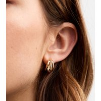 Gold Tone Triple Hoop Earrings New Glance - Image 2