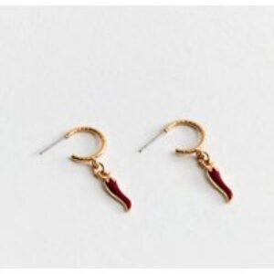 Gold Tone Chilli Drop Earrings New Glance