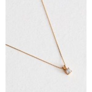 Gold Tone Diamanté Circle Pendant Necklace New Glance
