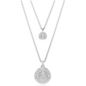 Swarovski Meteora Rhodium White Pavé Layered Pendant Necklace – 38cm