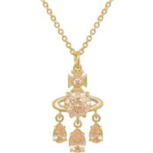 Vivienne Westwood Gold Joaquina Crystal Orb 3 Drop Necklace