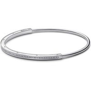 Pandora Silver Signature I-D Pavé Bangle – 21cm