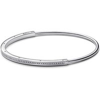 Pandora Silver Signature I-D Pavé Bangle - 19cm - Image 2