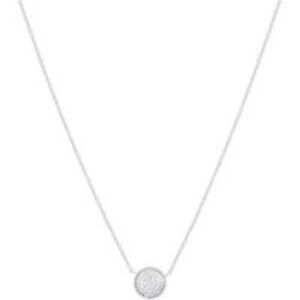 August Woods Silver Dimples Crystal Circle Necklace