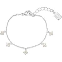 August Woods Silver Multi Crystal Clover Bracelet - Silver - Image 2