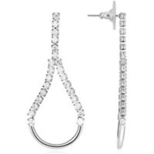 August Woods Silver Teardrop Crystal Observation Drop Earrings – Silver