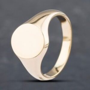 Pre-Owned 9ct Yellow Gold Oval Signet Ring 41341654