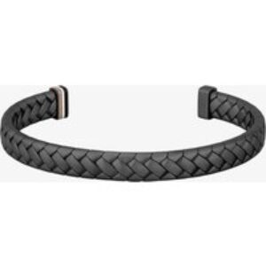 BOSS Mens Tailored Black Braided Bangle 1580673
