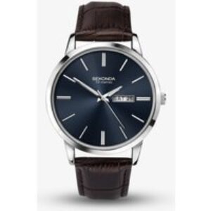 Sekonda Classic Dark Blue & Brown Leather Watch 1662