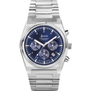 Accurist Males’s Starting place Royal Blue Dial Chronograph Watch – Silver