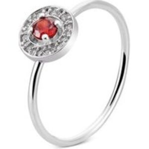 Argento Silver January Birthstone Halo Adjustable Ring – Adjustable