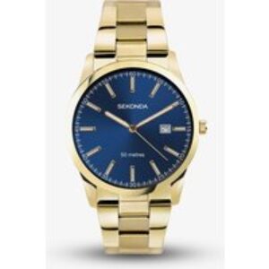 Sekonda Classic Gold Plated Blue Dial Watch 30007