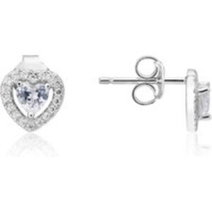Argento Silver Crystal Center Solitaire Earrings – Silver