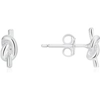 Argento Silver Knot Bar Stud Earrings - Silver - Image 2