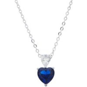 Argento Silver Sapphire Center Crystal Necklace