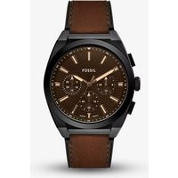 Fossil Mens Everett Brown Leather Strap Chronograph Watch FS6108 - Image 2