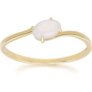 Classic Oval Opal Cabochon Ring in 9ct Yellow Gold