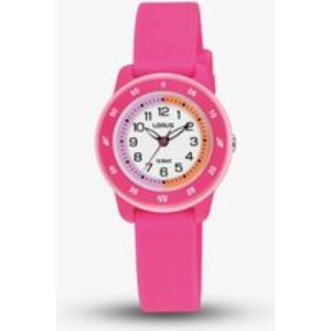 Lorus Kids Time Teacher Pink Rubber Strap Watch RRX57JX9