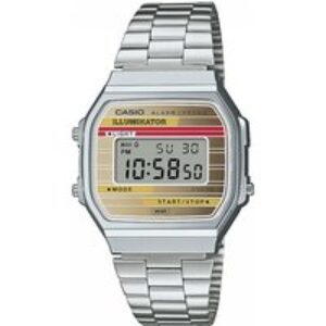 Casio Antique A168WEHA-9AEF Crimson and Cream Stainless Metal Bracelet Virtual Watch