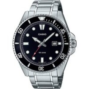 Casio Mens Stainless Metal Black Dial Diver Watch