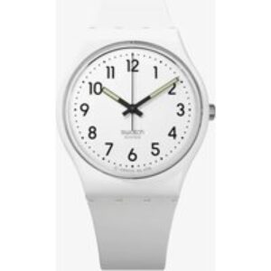 Swatch Unisex Just White Soft Strap Watch SO28W107-S14