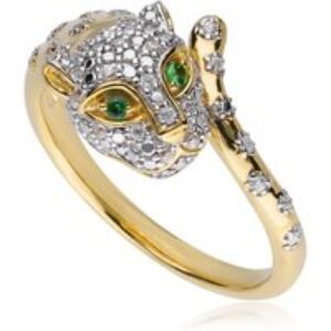 ECFEW™ ‘The Unifier’ Tsavorite & Diamond Cheetah Ring in 9ct Yellow Gold