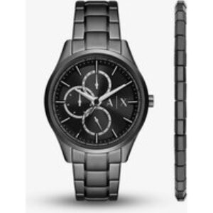 Armani Exchange Mens Dante Black Multifunction Watch & Bracelet Set AX7154SET