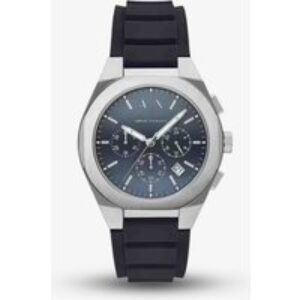 Armani Exchange Mens Rafael Navy Chronograph Rubber Strap Watch AX4185