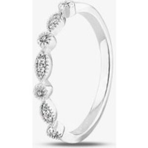 Pure Brilliance 9ct White Gold 0.07ct Diamond Fancy Half Eternity Ring THR12012-07 R (WG)