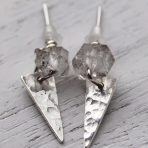 Herkimer Pyramid Studs in Sterling Silver
