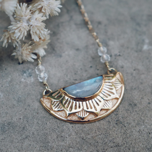 Natural Mystic Necklace in Gold Plated Brass