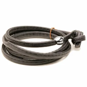 Black Cork Wrap Bracelet in Black