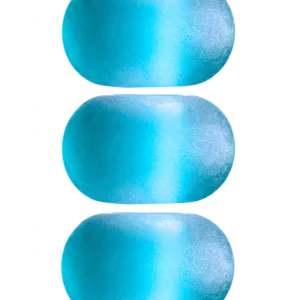 Aqua Sea Glass Bead x 3 in Blue