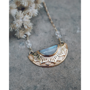 Natural Mystic Necklace in Gold Plated Brass