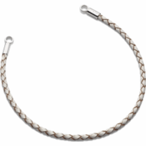 Leather 19cm Bracelet in White