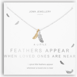 Feathers Appear When Loved Ones Are Near Necklace in Silver & Gold