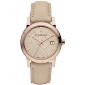 Burberry BU9109 Rose Gold Tone Beige Check Dial Women’s Watch