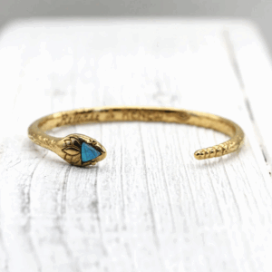 Serpent Cuff in Gold Plated Brass
