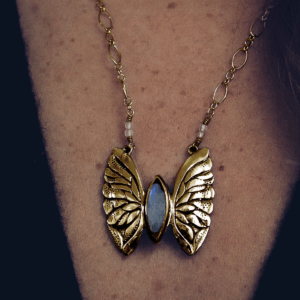 Monarch Moon Necklace in Gold Plated Brass