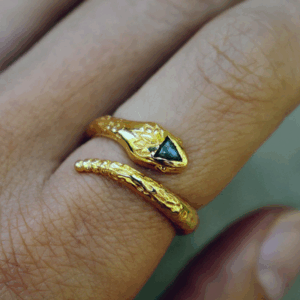 Serpent Ring in Gold Plated Brass