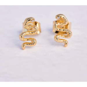 Snake Stud Earrings in Gold