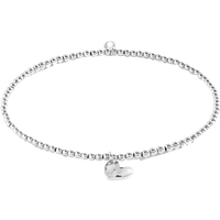 Hammered Heart Anklet in Silver - Image 2