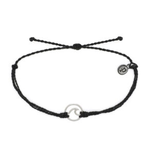 Wave Silver Bracelet in Black