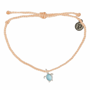 Save The Sea Turtles Silver Bracelet in Blush