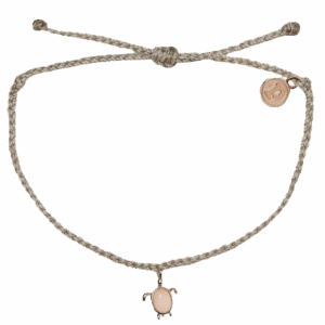 Sea Turtle Rose Gold Bracelet in Light Grey