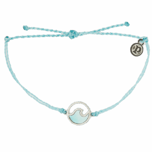 Stone Wave Silver Bracelet in Crystal Blue