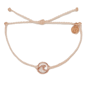 Opaque Resin Wave Bracelet in Rose Gold & Vanilla