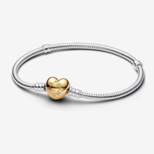 Pandora Moments Heart Clasp Snake Chain Bracelet 18 cm