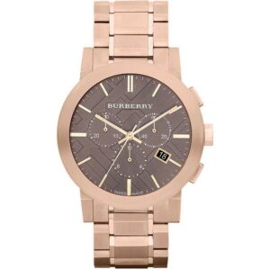 Burberry BU9353 Taupe Chronograph Dial Rose Gold Plated Steel Men’s Watch