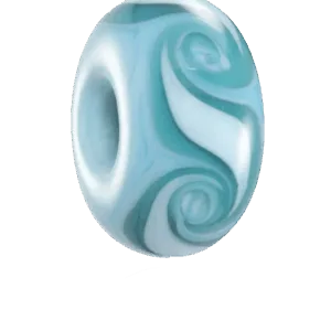 Gwithian Bead in Cyan & White